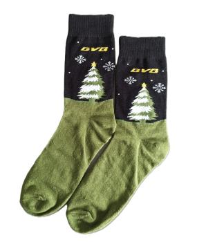 Borussia Dortmund BVB Weihnachtssocken Tannenbaum Grün-Schwarz Gr. 39–44